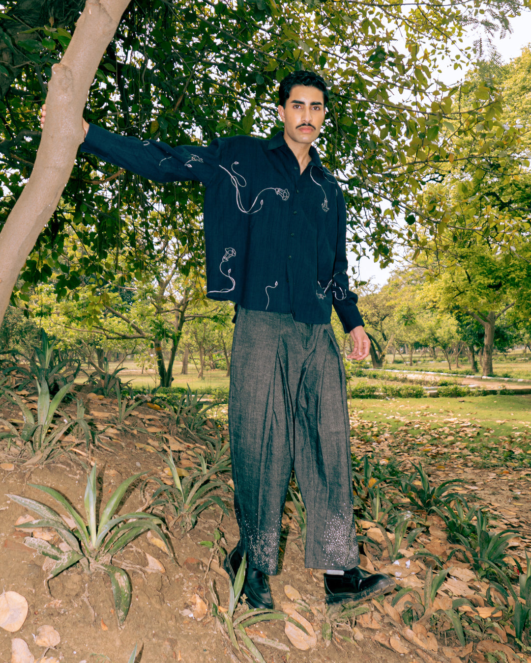 Mossy Handloom Denim Trouser