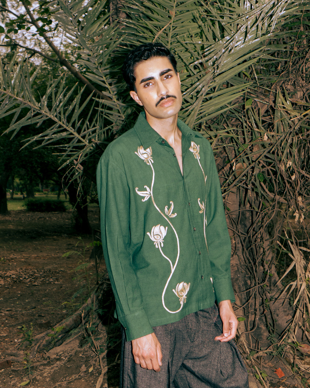 Kand Pushp Hand Embroidered Camp Shirt