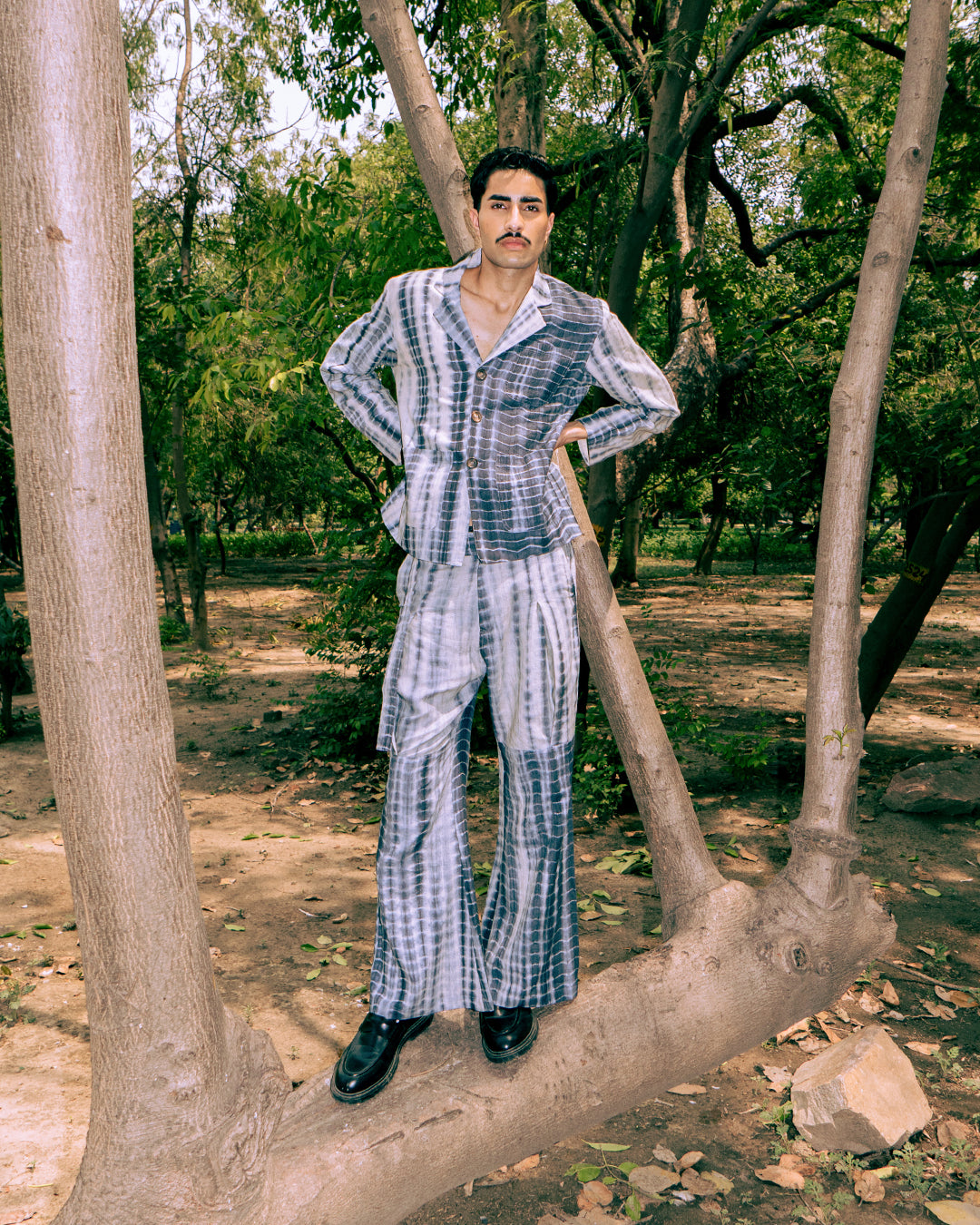 Wah Kaba Shibori Dyed Pleated Trouser